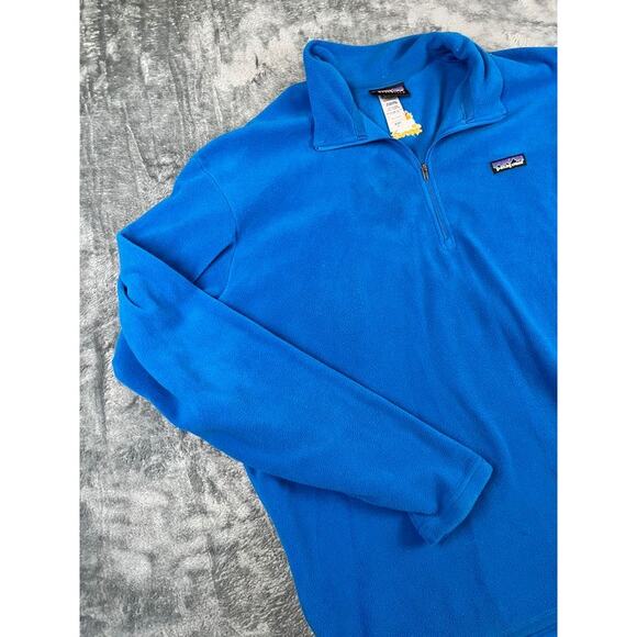 Patagonia Men's XL Blue 1/4 Zip Fleece Pullover NBC Sports Logo Synchilla - Picture 7 of 11